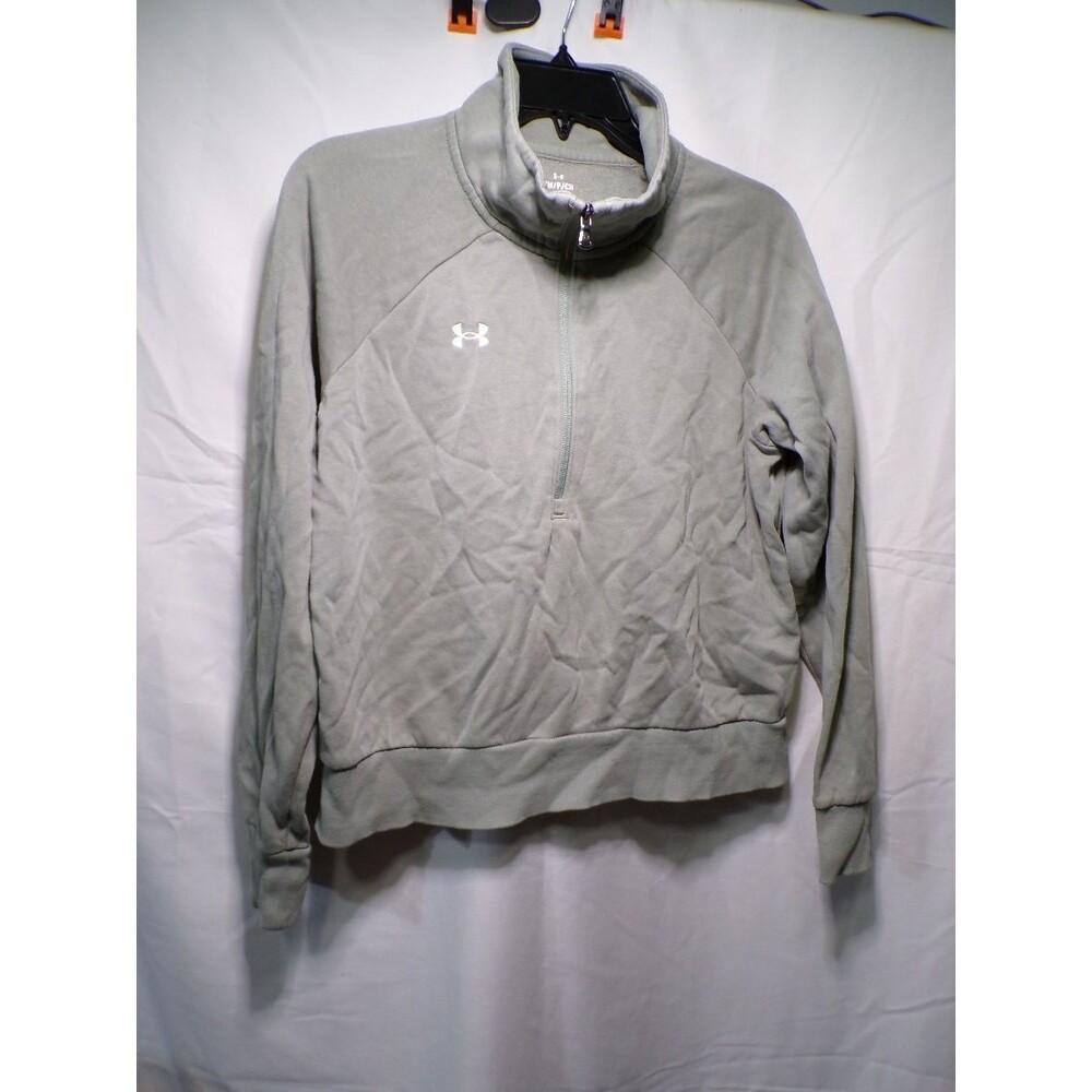 Under Armour Women's UA Rival Fleece 1/4 Zip Pullover Sweater Medium Gray
